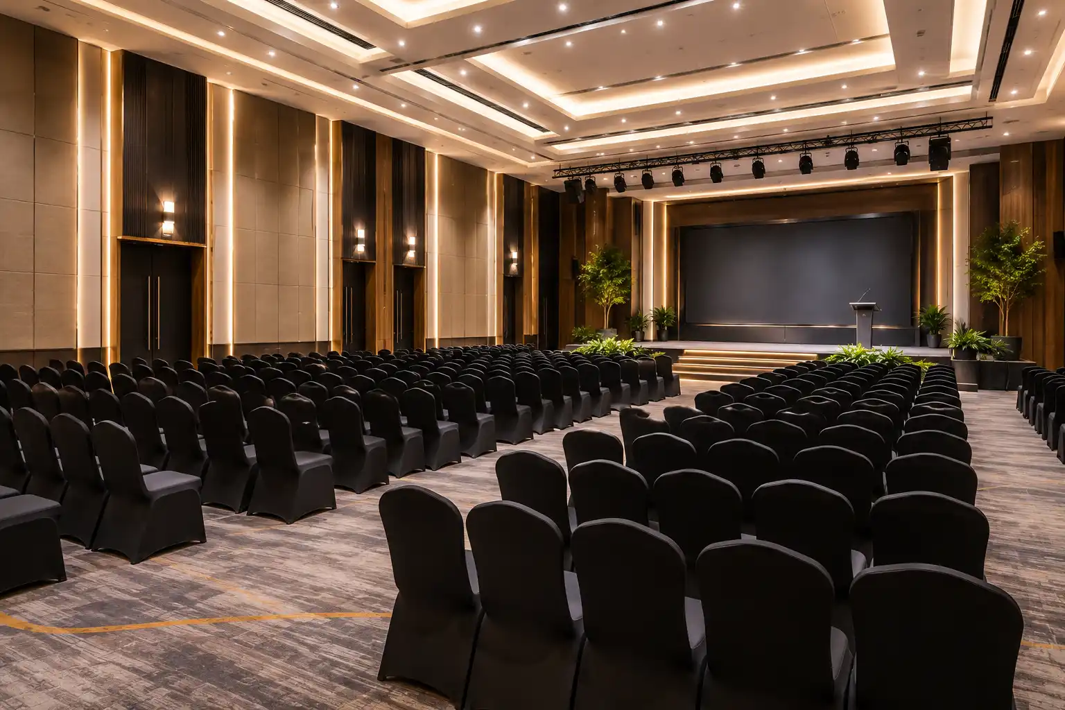 Modern-event-hall-with-stage-and-seating-at-MFGC-Convention-Centre-in-Thiruvalla