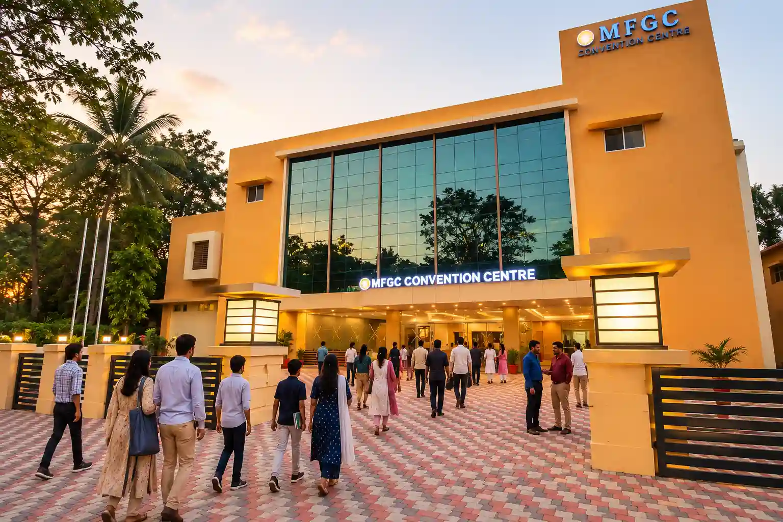 Visitors-arriving-at-MFGC-Convention-Centre-in-Thiruvalla-for-a-Christian-convention-and-retreat-gathering